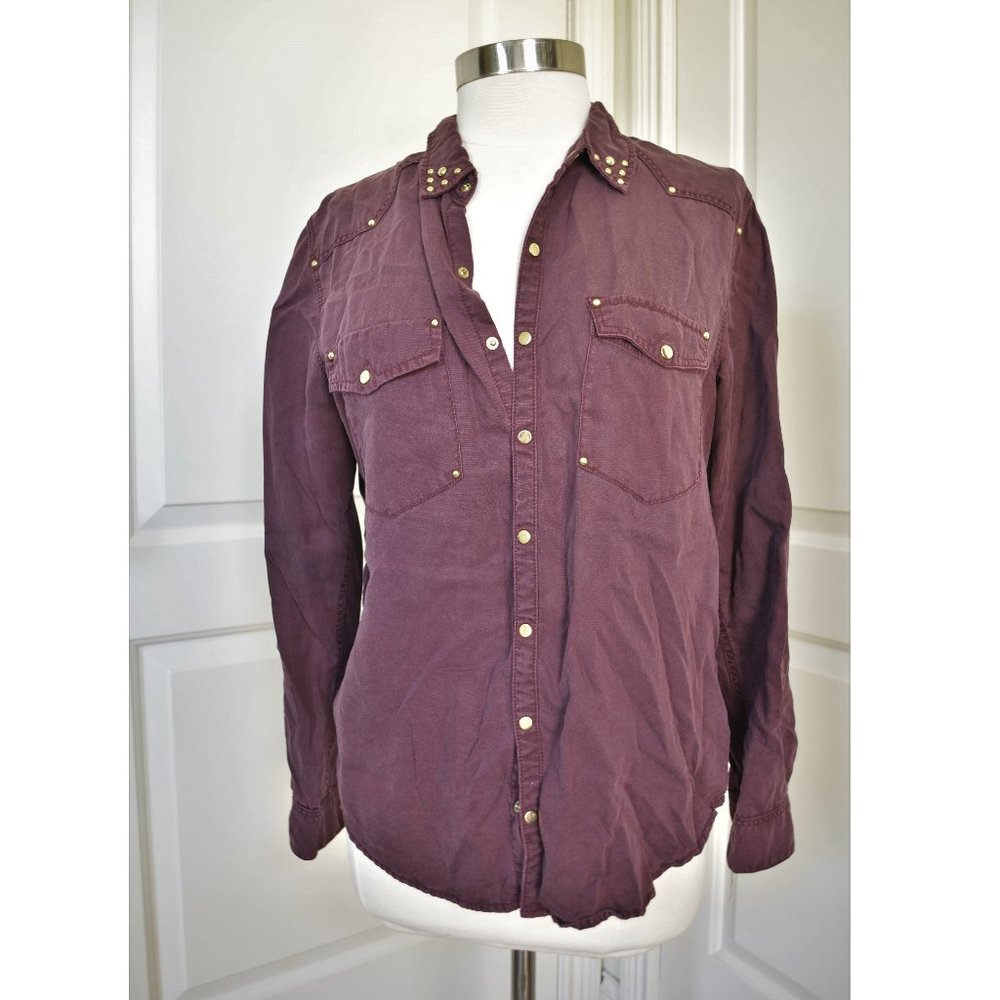 H&M purple casual snap shirt/jacket, 12